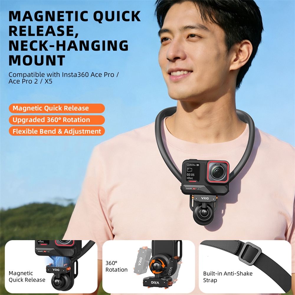 Camera Wrist Strap - VRIG AC-82 Manyetik Boyun Montajlı Göğüs