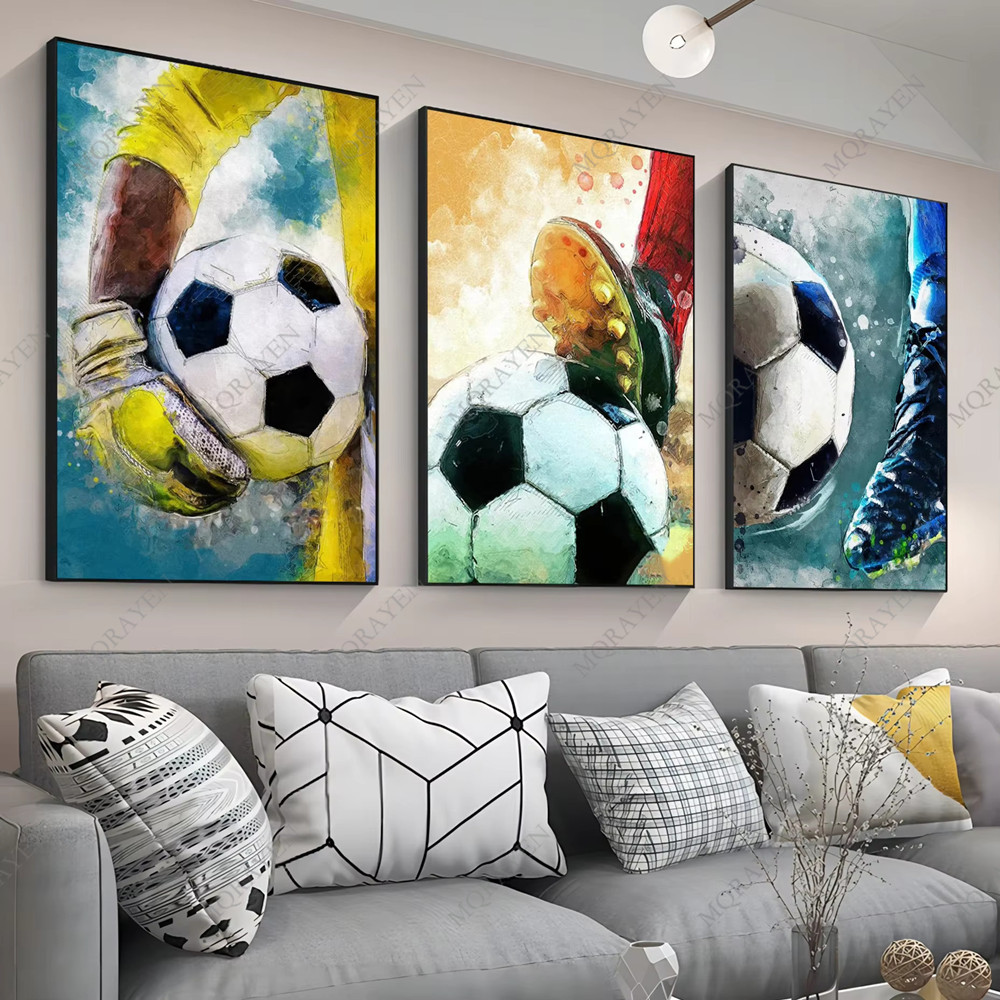 Photography Nature - Suluboya Futbol Posterleri Baskılar Tuval Boyama