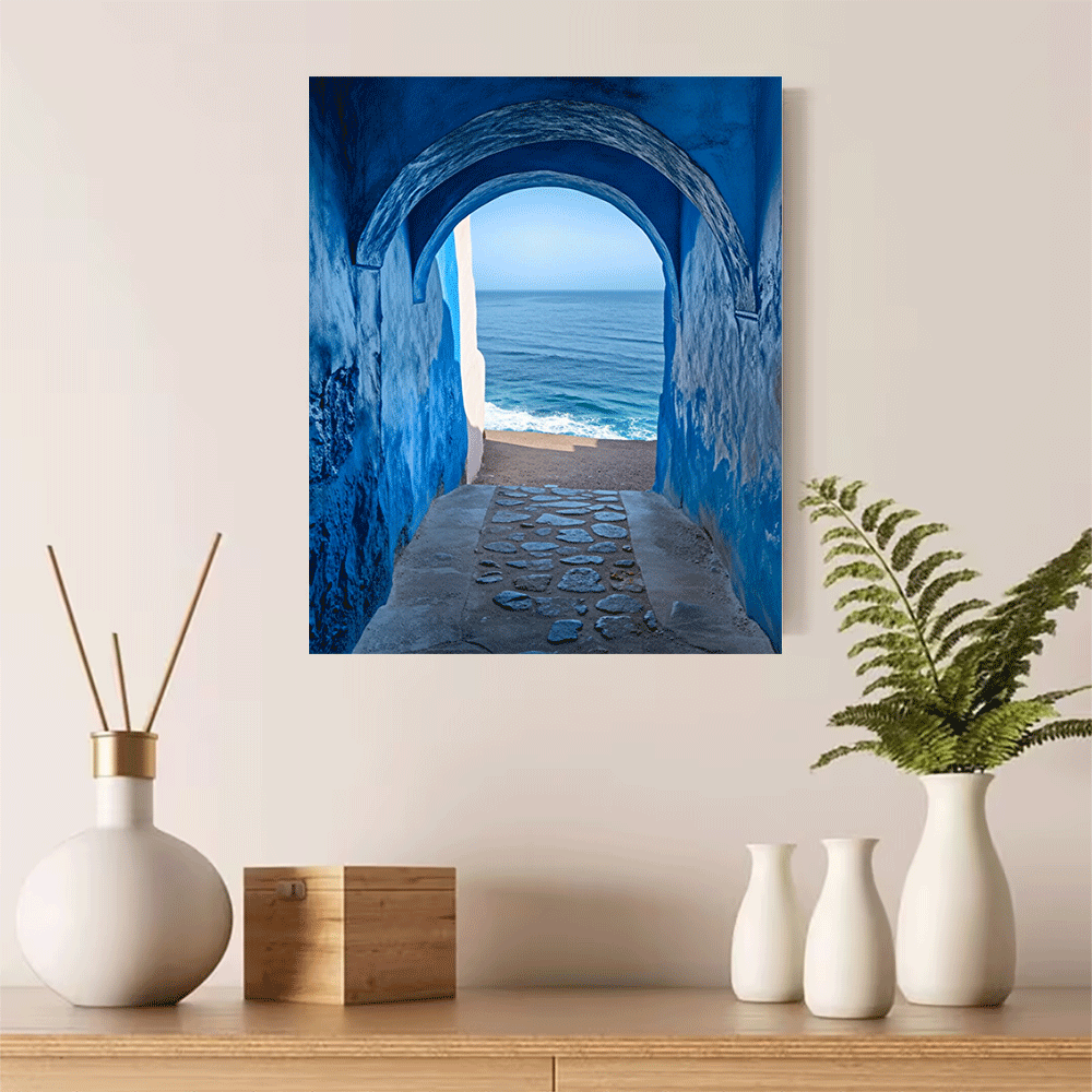 Photography Nature - 1PC-Kanvas poster Çerçevesiz Mavi Kemerli Geçit