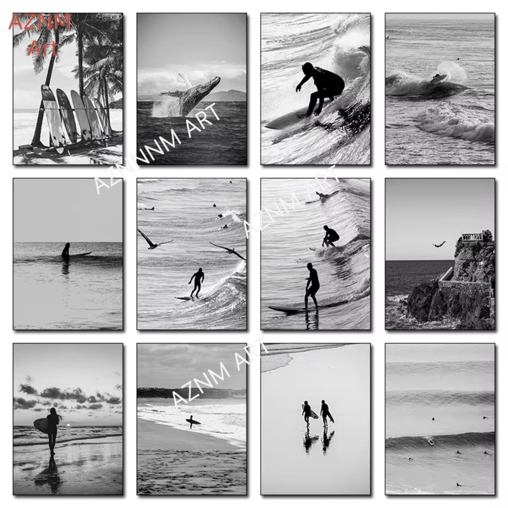 Photography Black And White - 1 adet, ince sörf siyah beyaz
