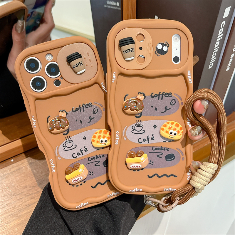 Camera Wrist Strap - 3D Karikatür Ekmek Desenli Bileklikli Dalgalı